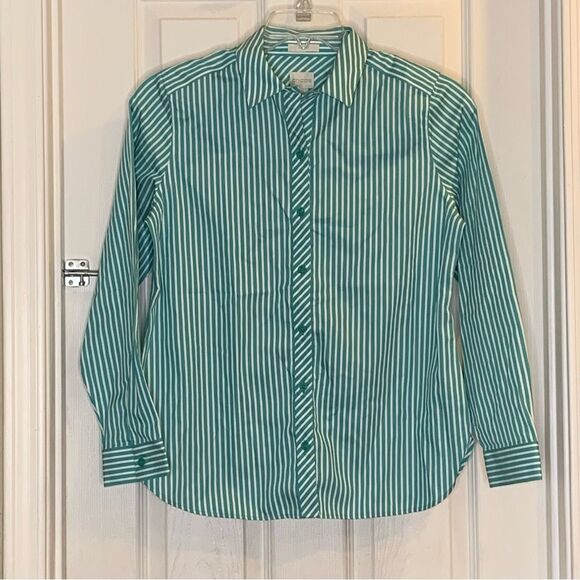 Chicos No Iron Stretch Stripe Shirt Size 0/XS - Picture 3 of 14